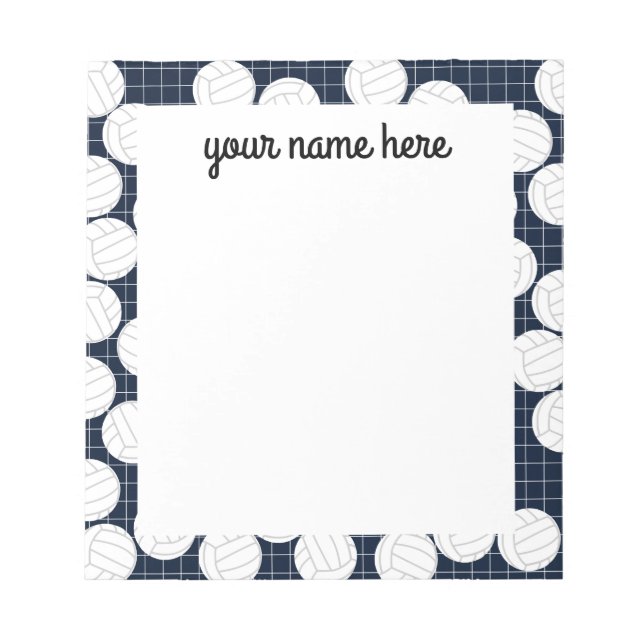 Personalized Volleyball Notepad (Front)