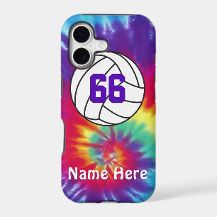Personalized Volleyball Phone Case Tie Dye Design