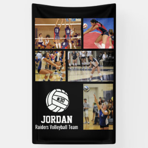 Personalized Volleyball Photo Collage Name Team # Banner