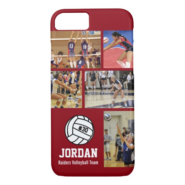 Personalized Volleyball Photo College Name Team # Case-Mate iPhone Case (Back)
