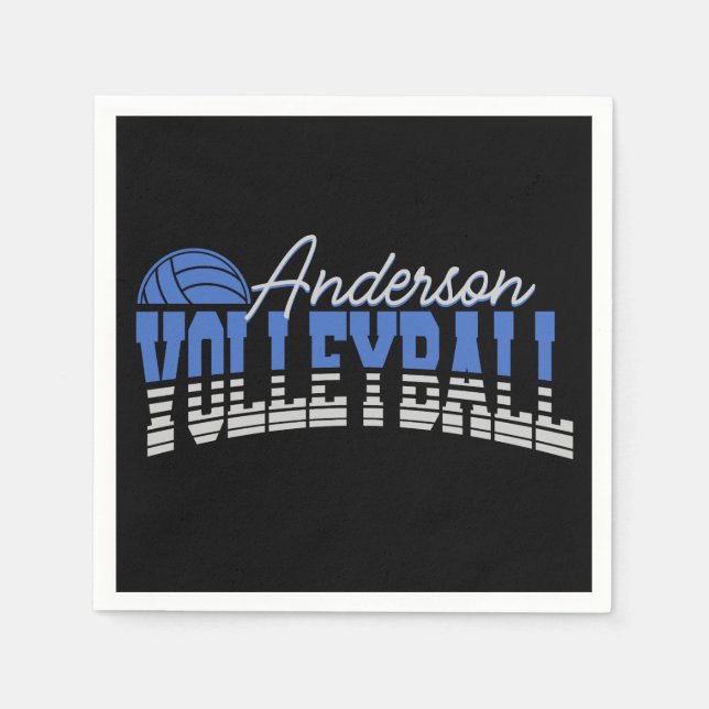 Personalized Volleyball Player ADD NAME Team Champ Napkin (Front)