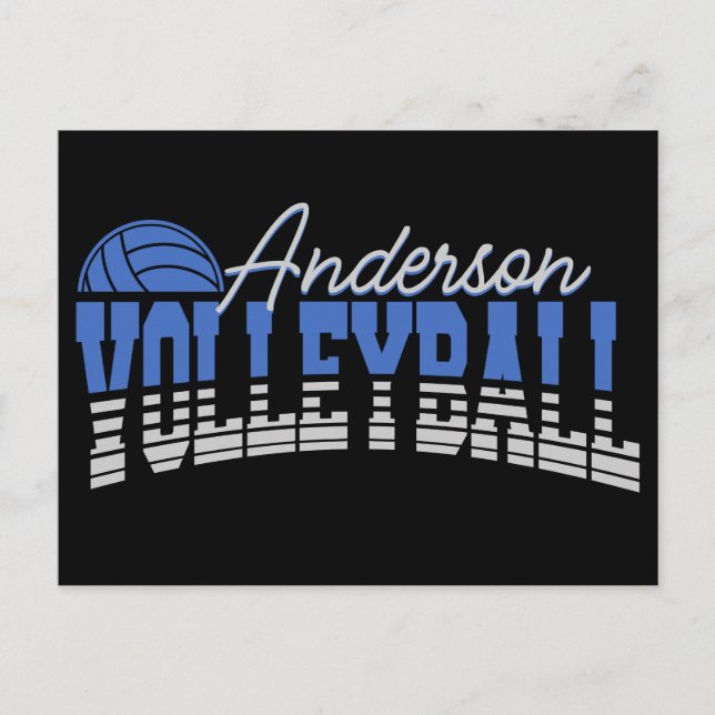 Personalized Volleyball Player ADD NAME Team Champ Postcard (Front)