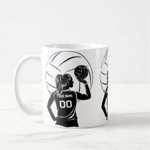 Personalized Volleyball Player Custom Name, Number Coffee Mug