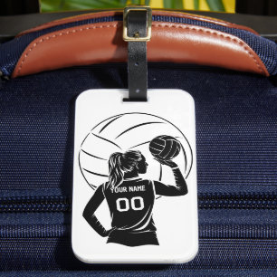 Personalized Volleyball Player Custom Name, Number Luggage Tag