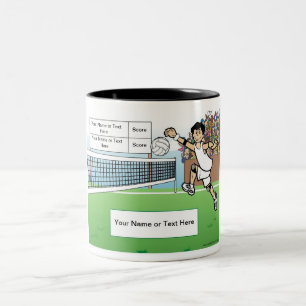 Personalized Volleyball Player - Male Cartoon Two-Tone Coffee Mug