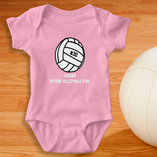 Personalized Volleyball Player Number, Name, Team Baby Bodysuit