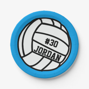 Personalized Volleyball Player Number, Name, Team Paper Plate