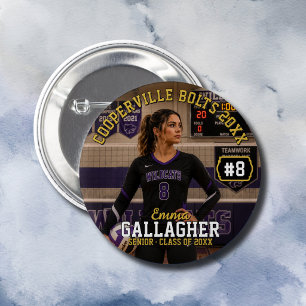 Personalized Volleyball Player Photo 2 Inch Round Button