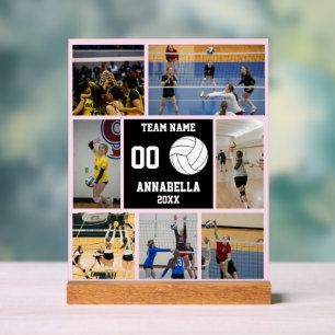 Personalized Volleyball Player Room Photo Collage Acrylic Sign