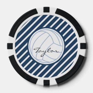 personalized volleyball poker chips