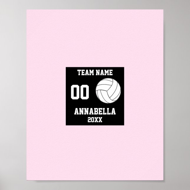 Personalized Volleyball Team Girls Photo Collage Poster (Front)