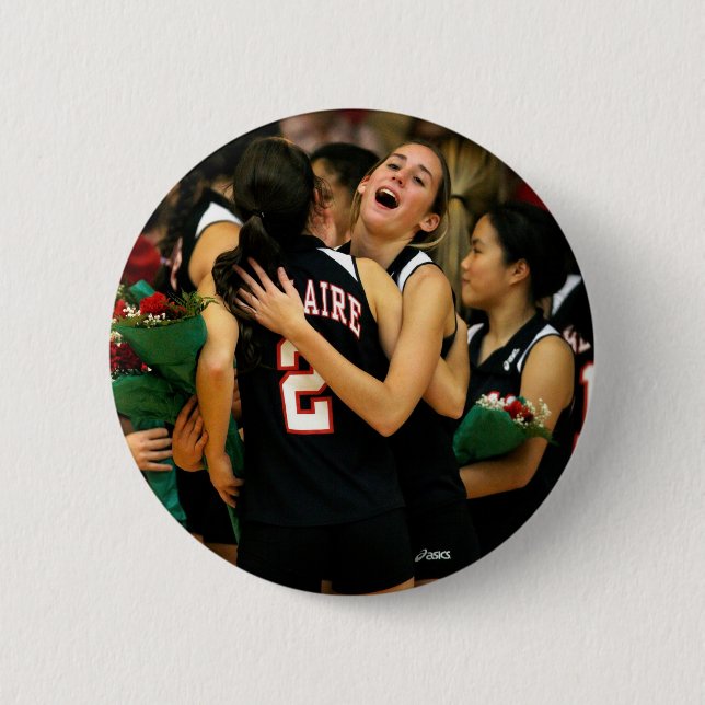 Personalized Volleyball Team Player 2 Inch Round Button (Front)