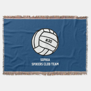 Personalized Volleyball Team, Player Name & Number Throw Blanket