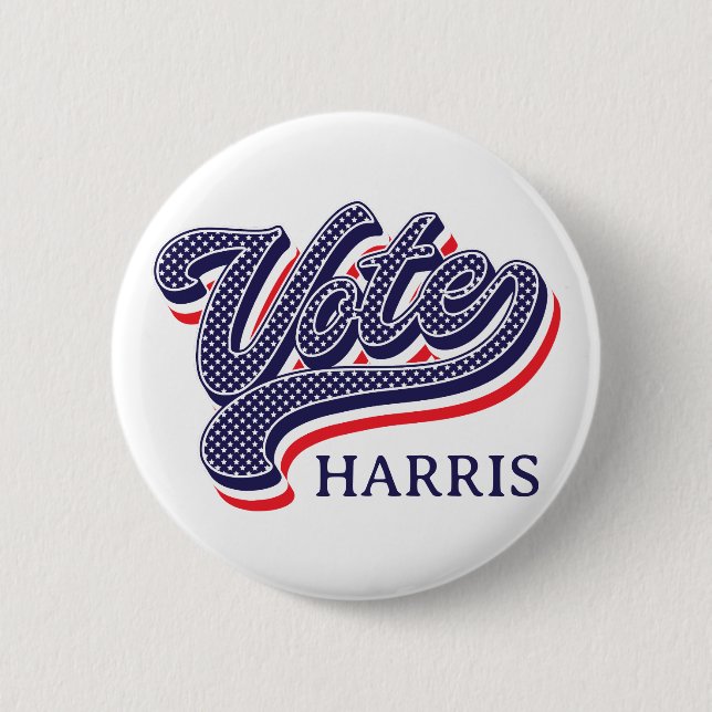 Personalized Vote Election Stars and Stripes  2 Inch Round Button (Front)
