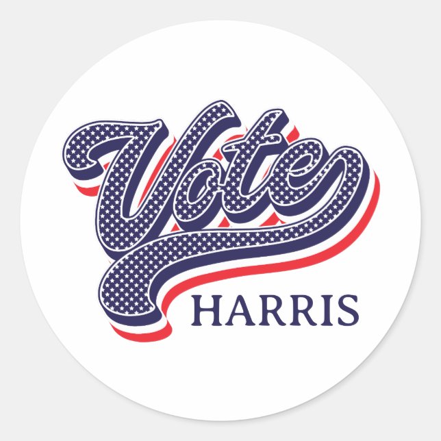 Personalized Vote Election Stars and Stripes  Classic Round Sticker (Front)