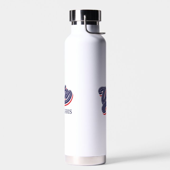 Personalized Vote Election Stars and Stripes  Water Bottle (Left)