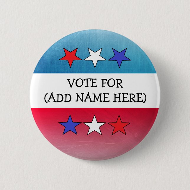 Personalized "Vote For" Election Add Name Button (Front)