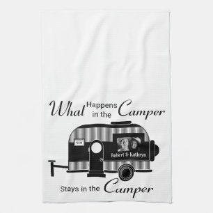 Personalized w/Photo Camper Kitchen Towel