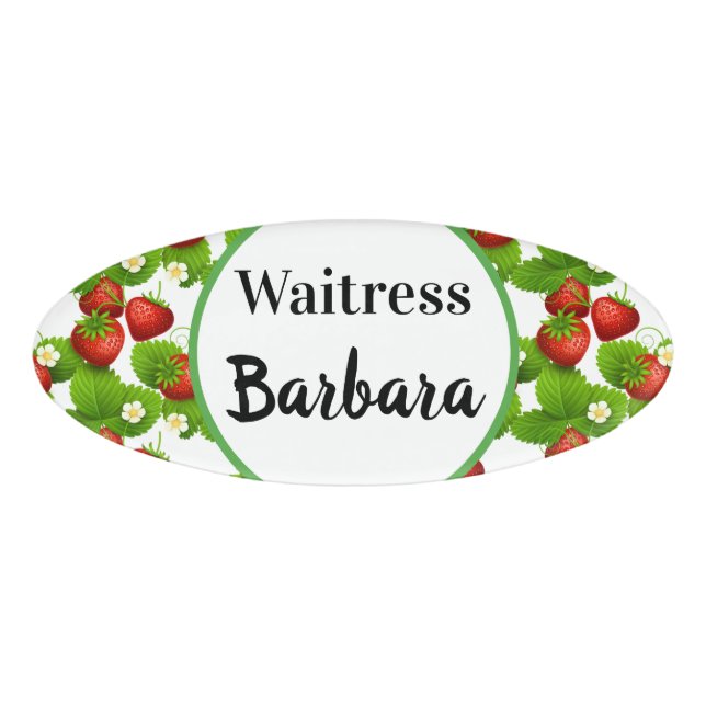 Personalized Waitress Name Tag (Front)
