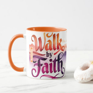 Personalized Walk By Faith Christian Mug