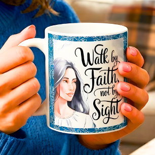 Personalized Walk By Faith Christian Women Mug