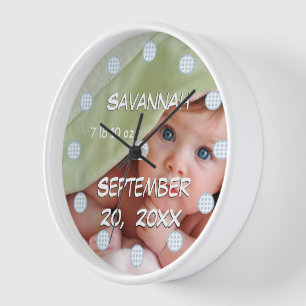 Personalized Wall Clock Baby's Name and Birth Date