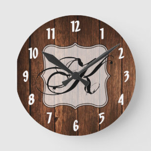 Personalized Wall Clock Barn Wood Country Rustic