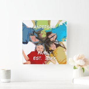Personalized Wall Clock Family or Couple's Photo