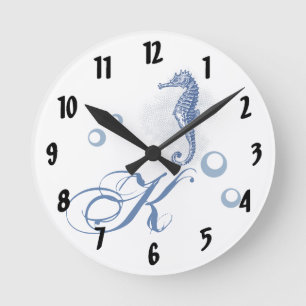 Personalized Wall Clock Seahorse Ocean Beach Water