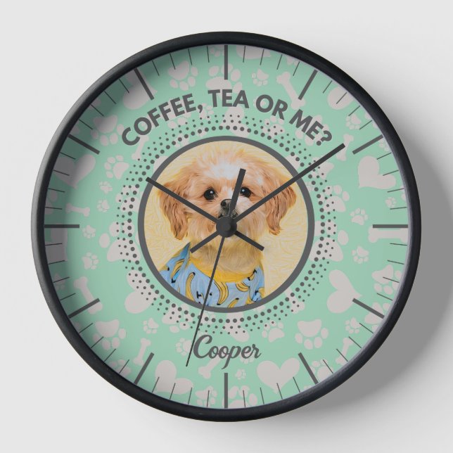 Personalized Wall Clock, Unique Gift for Pet Lover Clock (Front)