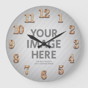 Personalized Wall Clocks Big Wood Numbers Photo
