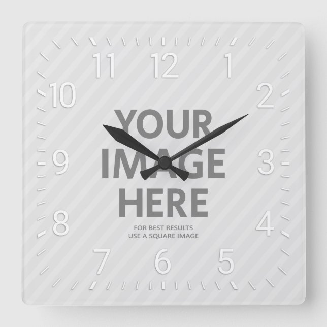 Personalized Wall Clocks Custom Big Square Photo (Front)