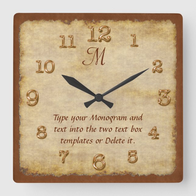 Personalized Wall Clocks YOUR MONOGRAM and TEXT (Front)