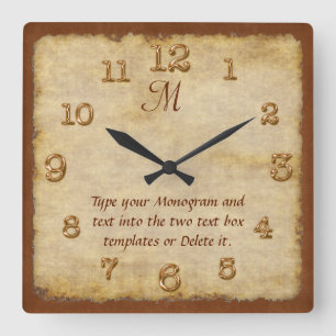 Personalized Wall Clocks YOUR MONOGRAM and TEXT