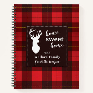 Personalized Wallace Tartan Plaid Family Recipe Notebook