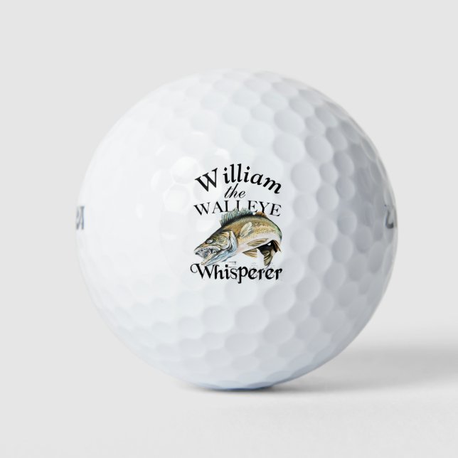 Personalized Walleye Whisperer Fisherman Golf Balls (Front)