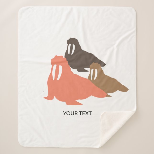 Personalized Walrus Herd Shepra Blanket (Front)