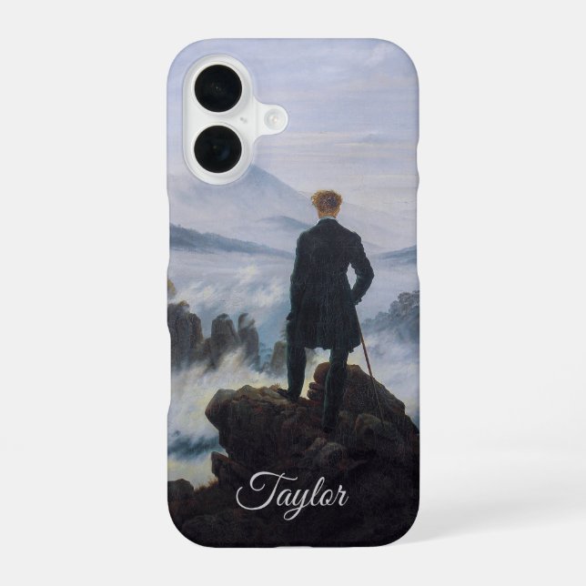 Personalized Wanderer – Caspar David Friedrich iPhone 16 Case (Back)
