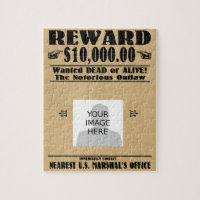 Personalized Wanted Dead or Alive Jigsaw Puzzle