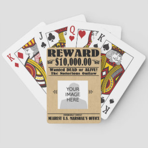 Personalized Wanted Dead or Alive Playing Cards