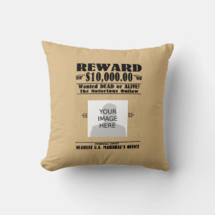 Personalized Wanted Dead or Alive Throw Pillow