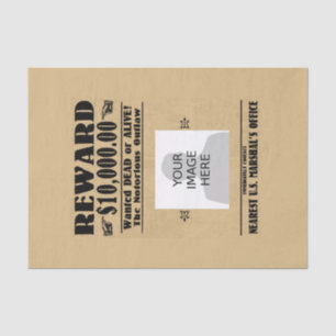 Personalized Wanted Dead or Alive Tissue Paper