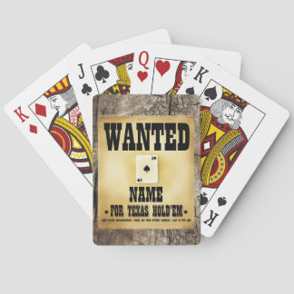 Personalized Wanted for Texas Hold'em Playing Card