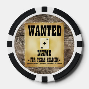 Personalized Wanted for Texas Hold'em Poker Chips