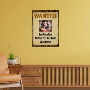 Personalized Wanted Old-Time Photo Posters