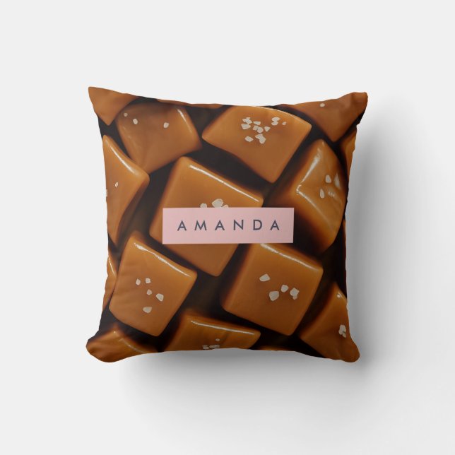 Personalized Warm Salted Caramel  Throw Pillow (Front)