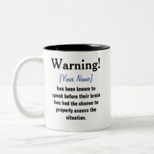Personalized Warning Message Mug