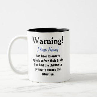 Personalized Warning Message Mug