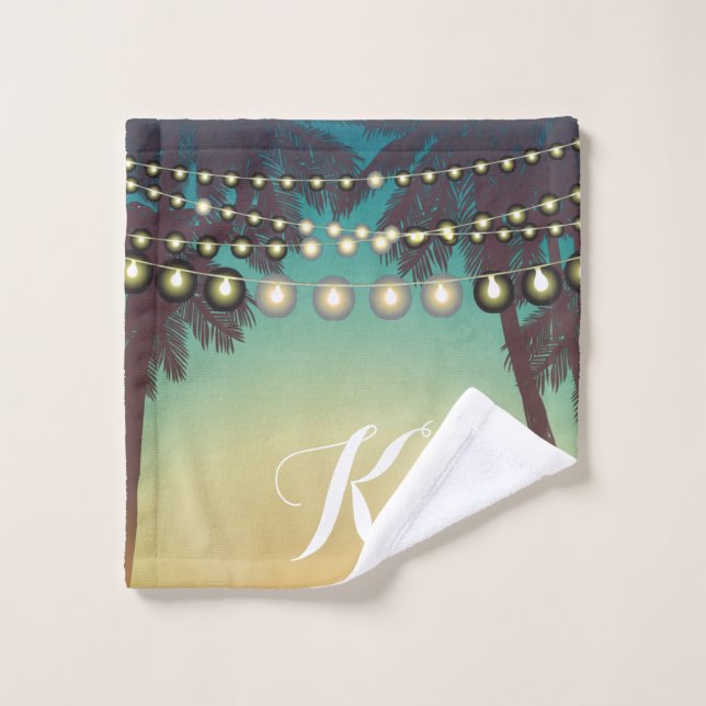 Personalized Wash Cloth Beach Sunset Palm Tree Str (Wash Cloth)
