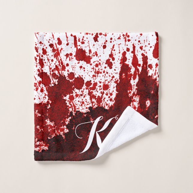 Personalized Wash Cloth Blood Splatter Vampire Got (Wash Cloth)